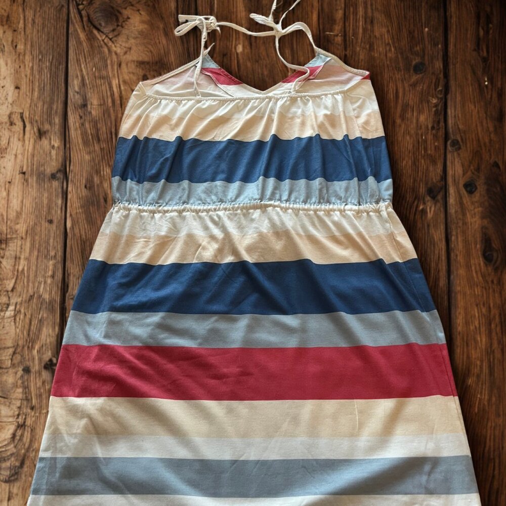 Women's striped sleevelss dress- size XL - Picture 2 of 4